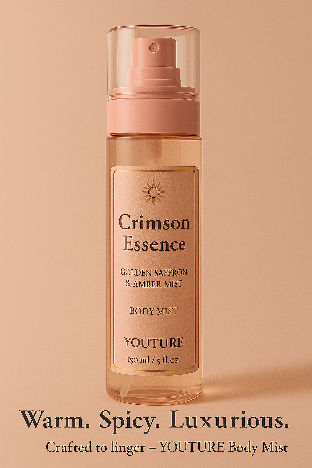 Crimson Essence | Body Mist – Golden Saffron & Amber Veil (150 ml)