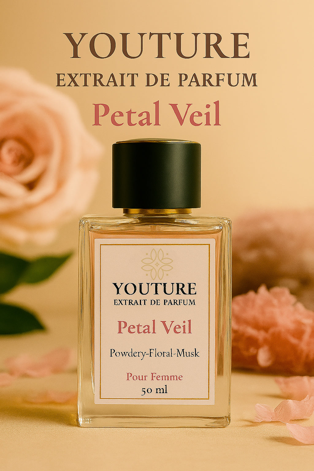 Petal Veil | Extrait de Parfum – Powdery Rose & Musk (50 ml)